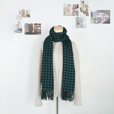 풋온 스몰 체크 패턴 머플러