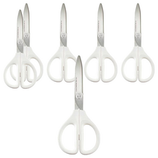 KOKUYO SAXA 空氣彈力剪刀 不沾黏輕量版, 白色, 6個