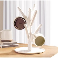 코히모 머그 트리 컵걸이 4W388, 화이트, 1개