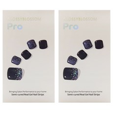 GLOSSYBLOSSOM 足部凝膠美甲貼 Set 38片 - 夜光黑, Night Black, 2組