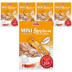 더캣츠 고양이 미니 베로베로 파우치 20개입, 가리비, 200g, 5개