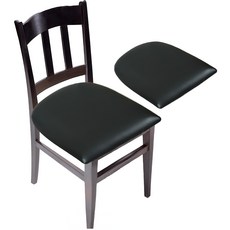 하늬통상 PU 사각 가죽 의자커버, 블랙, 2개