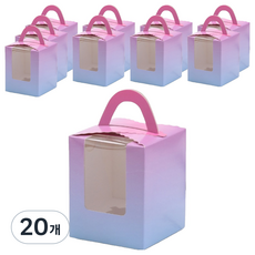 Meribelle 透明窗 紙質手提禮物包裝盒 1入 9.2 x 9.2 x 11 cm, 極光, 20個