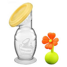 haakaa 第二代真空吸力小花集乳器 三件組 - 100ml 真空吸力集乳器+小花塞+PP 防塵蓋, 1組, 顏色隨機