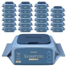 베베숲 시그니처 블루 에코 유아물티슈 휴대캡형, 75g, 20매, 24개