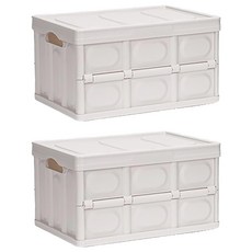 comet 可折疊萬用收納箱 56L, 象牙白, 2個