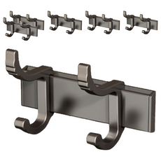 HOUDER 太空鋁活動排鉤 2勾, 6個, 槍灰色