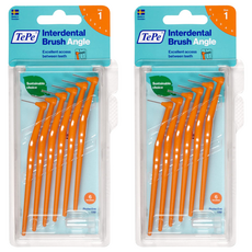 TePe 緹碧 L型長柄牙間刷 Set 6支 刷毛柔軟不刺激牙齦 有效去除牙縫中的牙菌斑 握柄方便清潔後牙, 0.45mm, 2盒