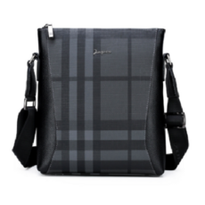 Hong Hong Market男款托特商務格紋肩背包 袋型, 黑色