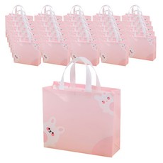 Maket Gamseong 印花不織布包裝購物袋, 30個, 粉紅兔子