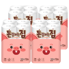 Donjalbeoneunjip 3層捲筒衛生紙, 12入, 30m, 4個