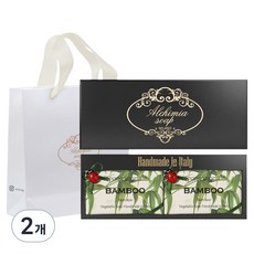 알카미아비누 비누 뱀부 2p + 선물상자 블랙 + 쇼핑백 선물세트, 2개