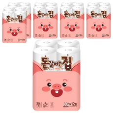 Donjalbeoneunjip 3層捲筒衛生紙, 12入, 30m, 6個