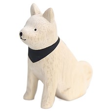 T-Lab. 手刻小動物 秋田犬 1個, 原木