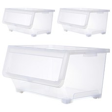 KEYWAY 聯府 直取式收納箱 50L, 透明色, 3個