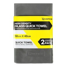 QMERCE 高密度玻璃快擦巾 2條, 1組, 灰色