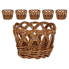 house recipe. PP仿藤編小物籃, 棕色, 6個