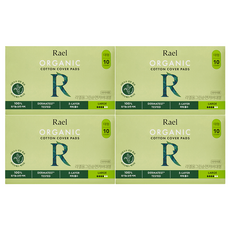 라엘 올그린 순면 유기농 생리대 날개형, 대형, 10개입, 4개