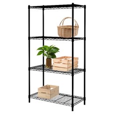 KI WISH 居家生活 輕型四層架 90 x 46 x 180cm 黑色, 1件