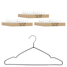 無痕浸塑衣架 20個 防滑 高強度材料 圓滑無毛刺, 黑色, 3組