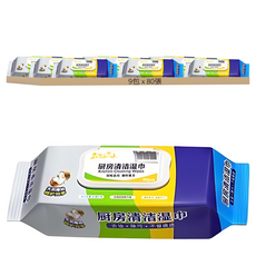 廚房清潔濕巾, 80張, 9包