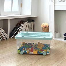 플라팜 블록 리빙박스 듀플로 호환, 투명, 35L, 1개