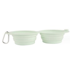 DING DONG PET 寵物楓葉摺疊矽膠碗 2口, 綠色, 1個