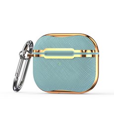 크리스탈라인 에어팟프로 케이스 + 카라비너, 에메랄드골드(케이스), 1개