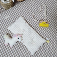 100支棉絎縫刺繡孩童枕頭, 黃色(流蘇)