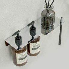 EBIN Caddy Design Okoribbon 304不鏽鋼懸浮式層架型給皂器支架 雙格 CDSD02, 1個, 鉻銀色