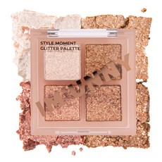 Im Unny 點綴時刻亮片四色眼影盤 3.5g, 碎鑽金棕, 1個