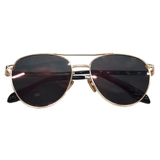 Quinta 經典飛官款抗UV400偏光兒童太陽眼鏡, 金框粉片, 12.7 x 9.6cm