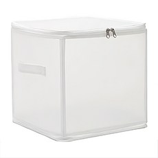 無印風 折疊收納箱 27L PP防塵收納盒, 30 x 30 x 30cm, 白色, 1個