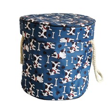 逛逛市集 大容量快速收納牛津布束口袋桶 側邊加厚手提 直取式收納盒 防潑水設計, 藍狗狗, 1個