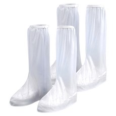Y607 高筒防水雨鞋套 2雙, 白色