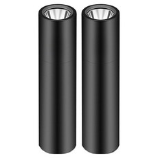 AHOYE 迷你超亮隨身手電筒2件組 USB充電款, 黑色, 1組