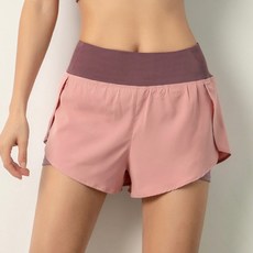 假兩件防走光透氣速乾修長比例運動短褲