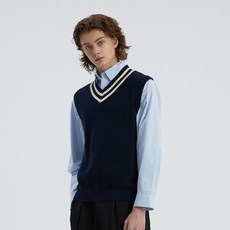 Knitted 男士柔軟棉質V領華夫格紋背心