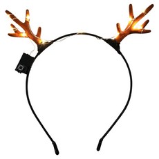 LED咖啡鹿角髮箍, 暖白燈, 1個