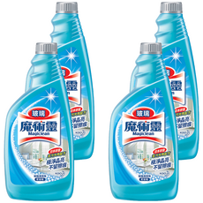 Kao 花王 Magiclean 魔術靈 台灣公司貨 玻璃清潔劑 更替瓶 檸檬香, 500ml, 4瓶