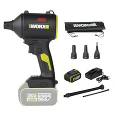 WORX 충전 더스트건 20V 4.0AH 블랙 WU093, 1개