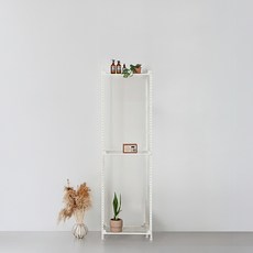 아임랙 조립식 철제 녹방지 화분선반 슬림랙 400 x 400 x 1500 mm, 크림화이트, 3단