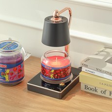 하리보캔들 미듐자 + 빛 높이 조절 캔들워머 세트, 블랙, 체리 콜라