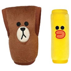 LINE FRIENDS FACE 排檔頭 + 把手護套組 台灣製, 熊大 + 莎莉, 1組