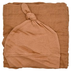 lulujo 竹纖維帽子包巾組 一巾多用 夏天涼被 柔軟親膚, 焦糖甜心, 1組