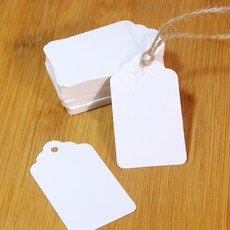 코히모 마카롱 종이 라벨택 직 200p + 고리 200p 세트 4W137, 화이트, 1세트