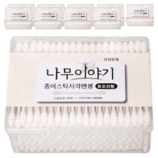 나무이야기 회오리형 종이스틱 사각 멸균면봉, 100개입, 10개