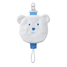 Fees BEBE 可拆式奶嘴防塵套夾 熊熊, 藍色, 1個