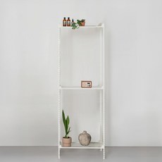 아임랙 조립식 철제 녹방지 화분 슬림랙 + 휨방지보강대 세트 600 x 300 x 1800 mm, 크림화이트, 3단