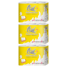 春風 捲筒式花紋衛生紙 270張, 6捲, 3袋